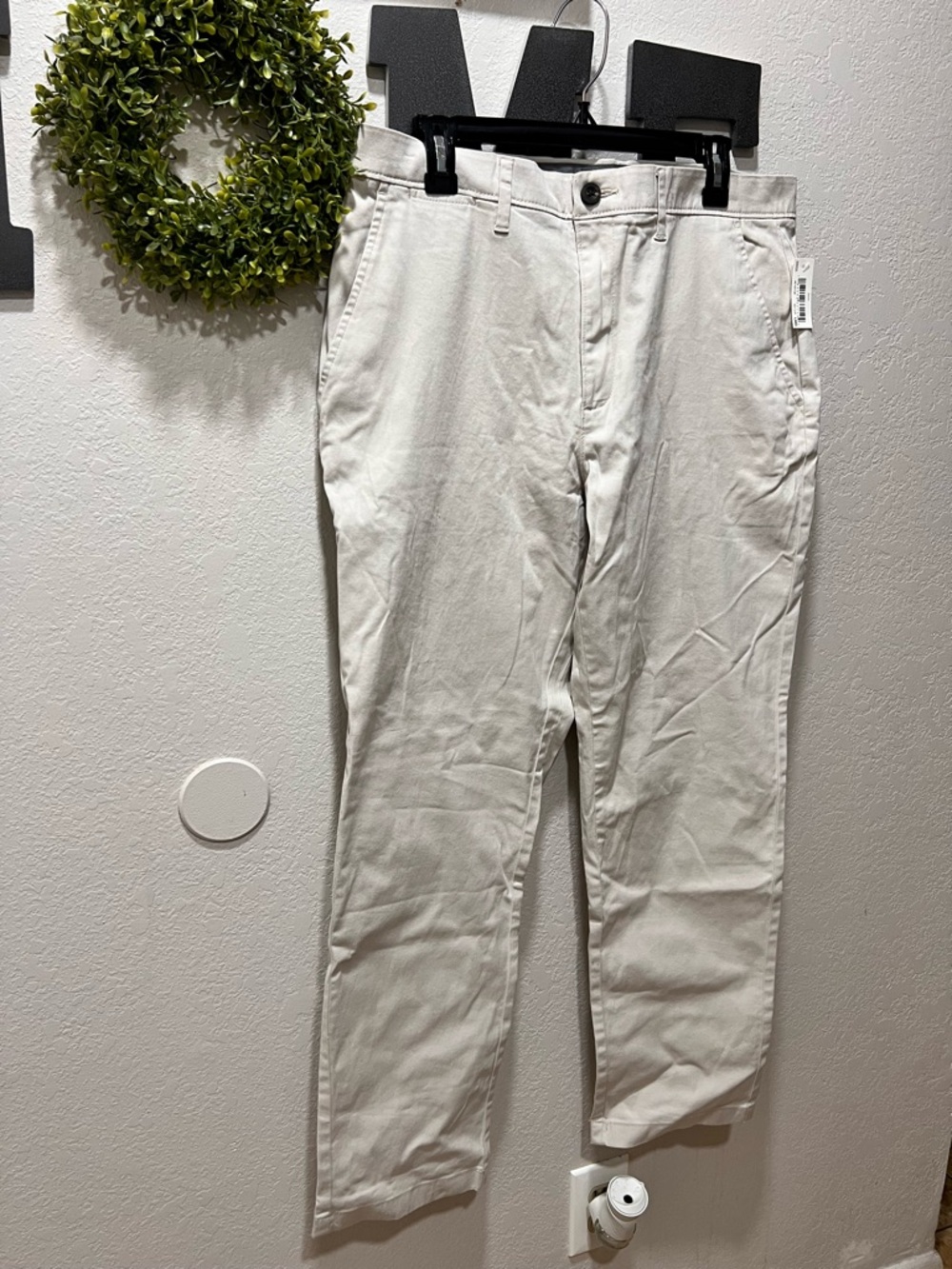 Amazon Essentials Men's Chinos in Cream White